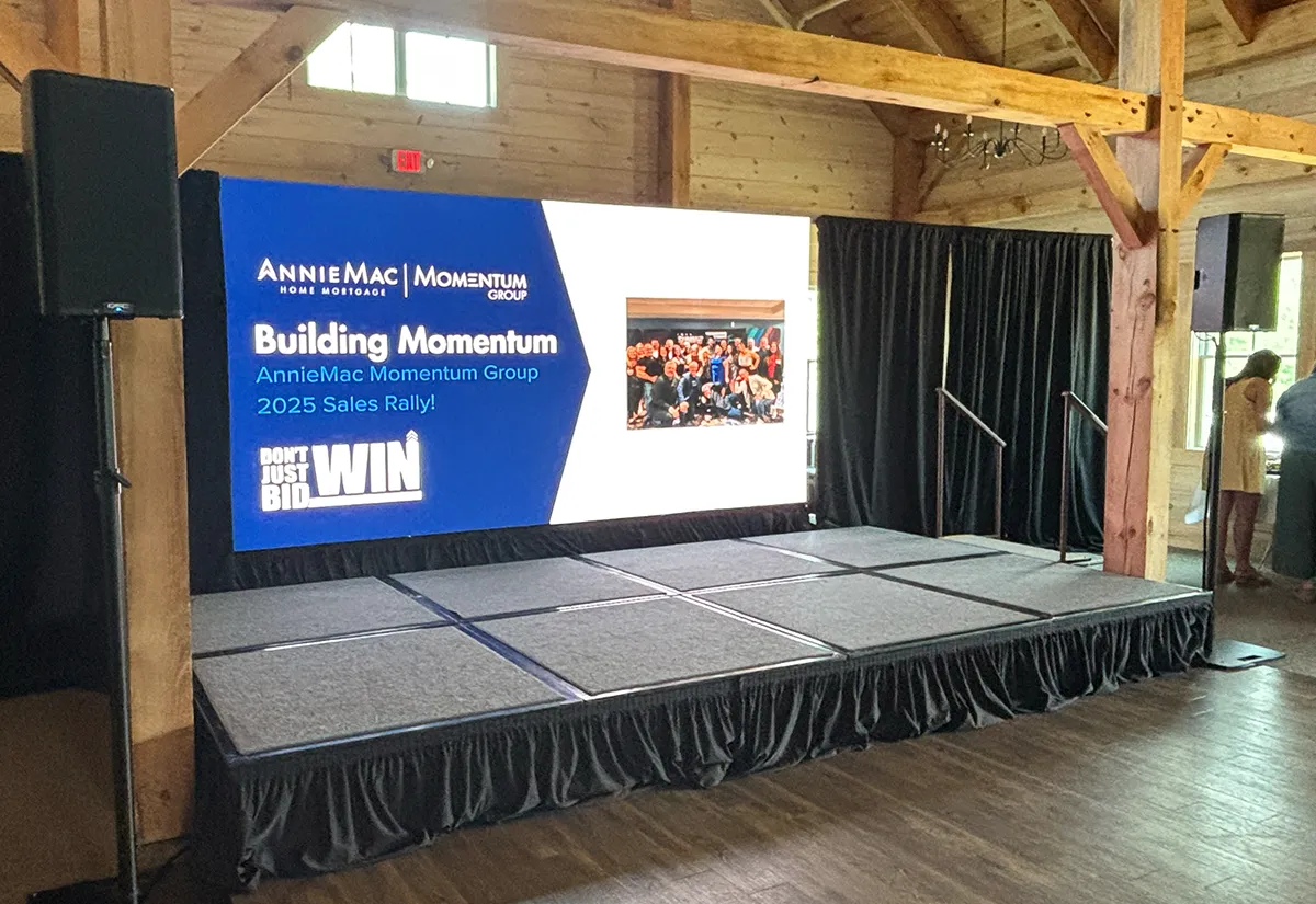 LED video wall rental at a corporate event in Massachusetts